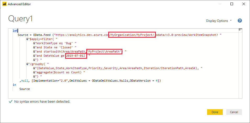 Power BI - Advanced Editor - Replace strings in query
