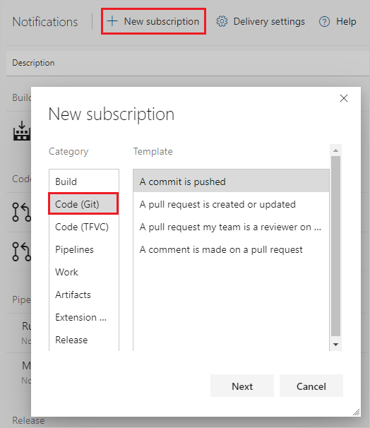 Captura de pantalla que muestra la opción Suscribirse a los correos electrónicos.