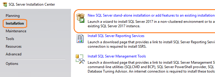 Nueva instalación de SQL Server