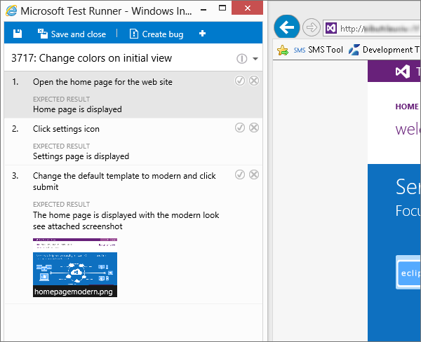 Use Microsoft Test Runner to record your test results