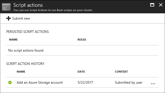 Portal script actions submit history