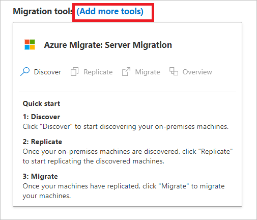Button to add additional migration tools