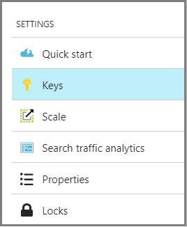 Portal page, view settings, keys section