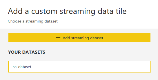 Your streaming dataset in Power BI