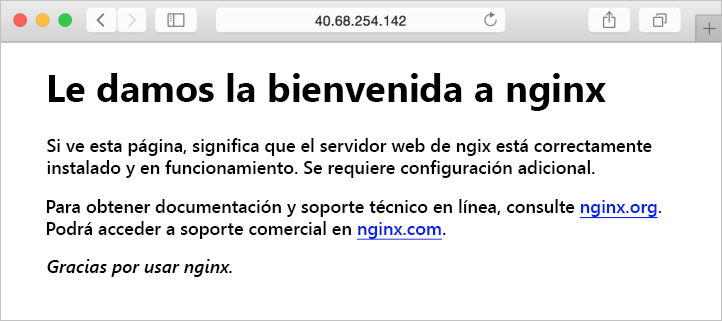 Sitio NGINX predeterminado