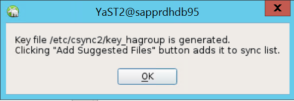 Captura de pantalla que muestra un mensaje que indica que se ha generado la clave.