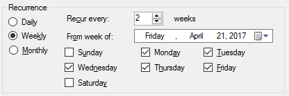 Programación de periodicidad semanal en BizTalk Server