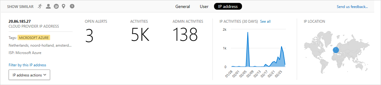 IP address insights in Defender for Cloud Apps.