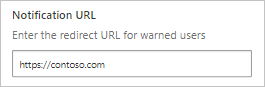 Captura de pantalla que muestra cómo configurar la dirección URL de notificación