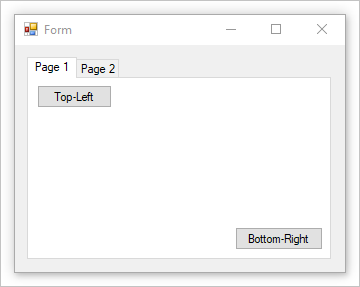 Formulario Windows Forms con un control de pestaña con dos fichas.