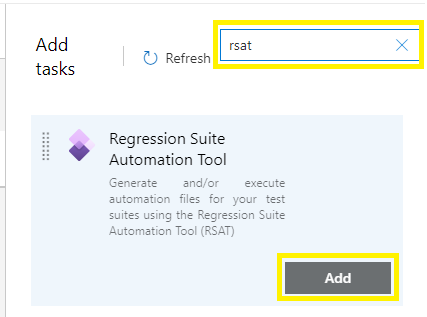 Adding a new Regression Suite Automation Tool task.