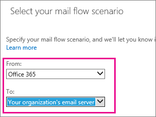 Microsoft 365 o Office 365 al servidor de correo electrónico.