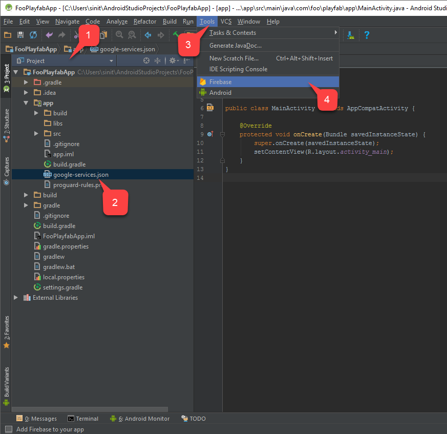 Android Studio - add config file to project