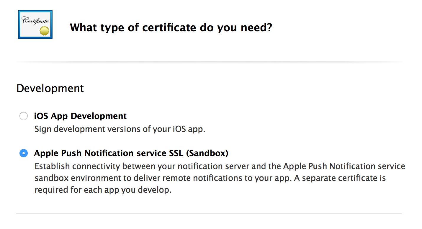 Apple request APNS certificate