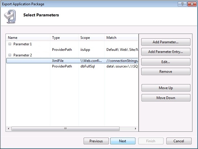 Captura de pantalla del cuadro de diálogo Exportar paquete de aplicación con el foco en la opción Siguiente.