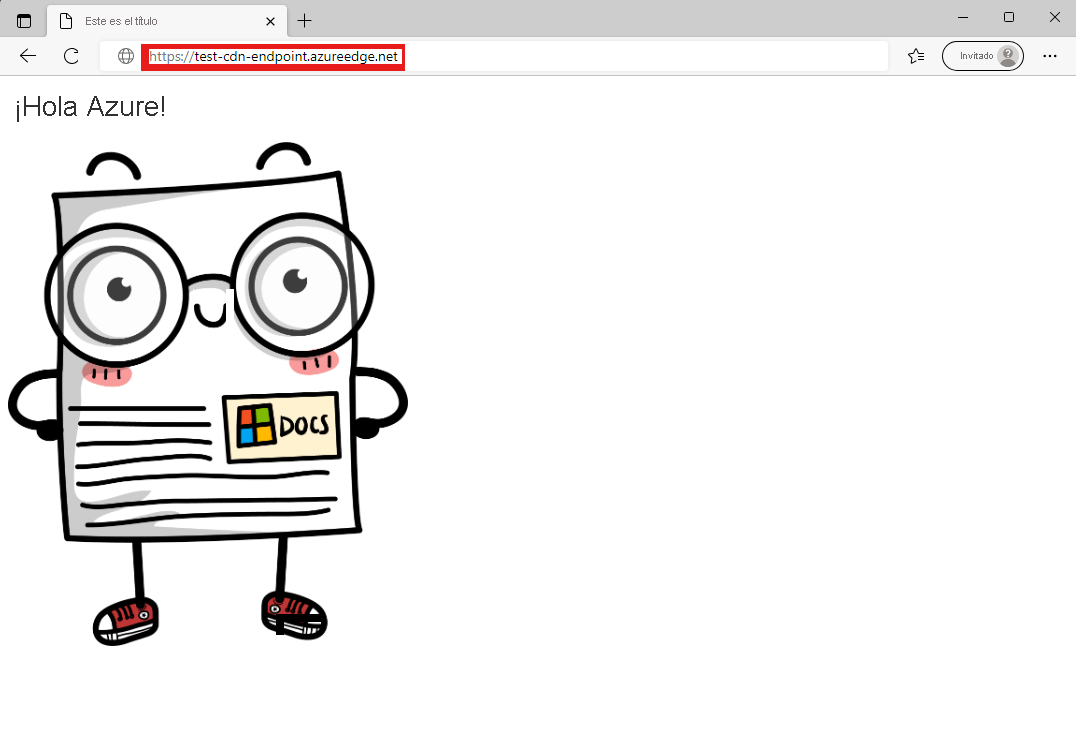 Screenshot of the website through the Azure CDN endpoint.