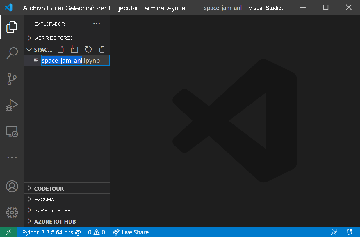 Screenshot that shows the new file icon highlighted in Visual Studio Code.