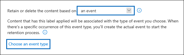 Crear un nuevo tipo de evento para una etiqueta de retención.