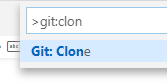 Visual Studio Code opción GIT:Clone.