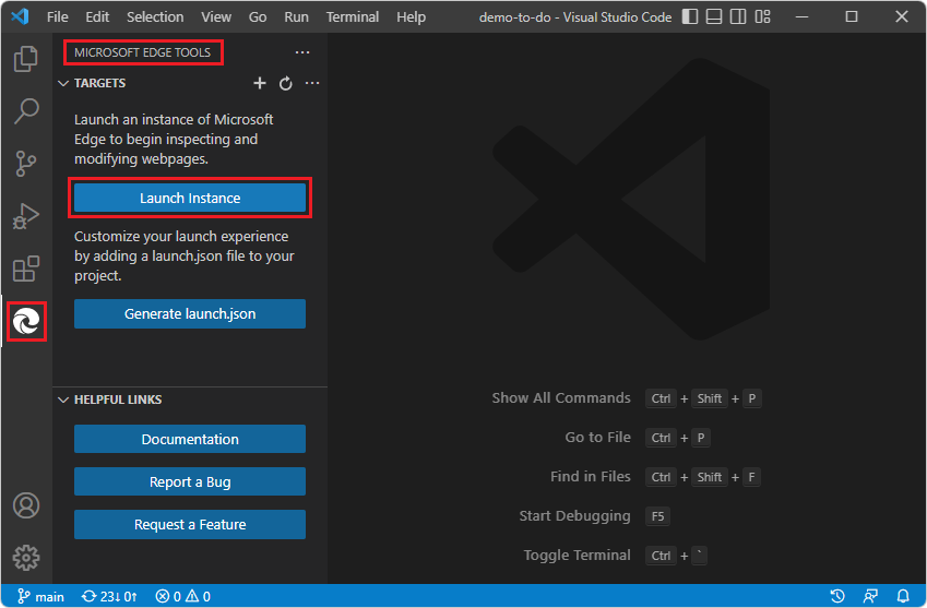 Microsoft Edge DevTools para la extensión Visual Studio Code