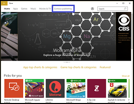 Imagen que muestra la aplicación de Microsoft Store con la pestaña de tienda privada resaltada.