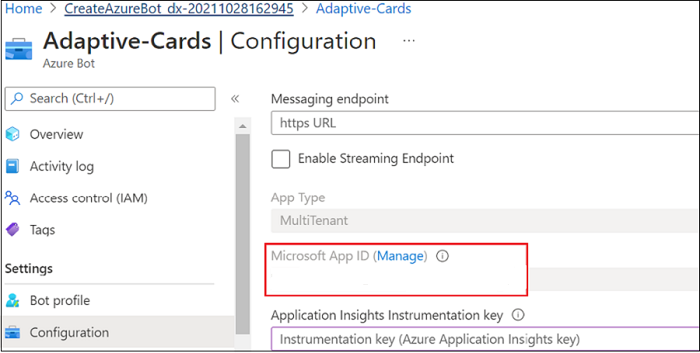 Captura de pantalla que muestra cómo agregar el identificador de aplicación de Microsoft para crear el secreto de cliente.