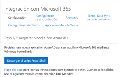 Captura de pantalla que muestra la integración de Microsoft 365.
