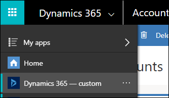 Abra la aplicación personalizada de Dynamics 365.