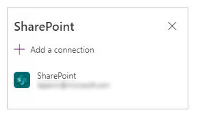 Agregar la conexión de SharePoint.