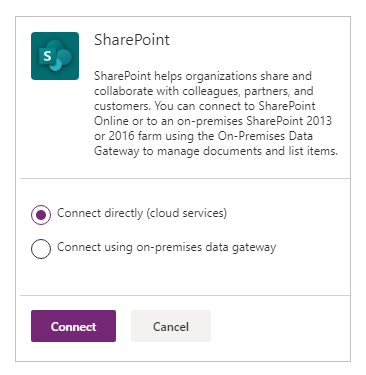 Crear una conexión a SharePoint.