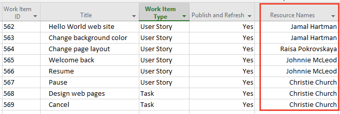Assign resources in project