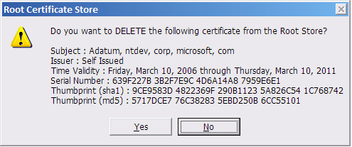 Instalación de certificados: ejemplo de CardSpace de Windows