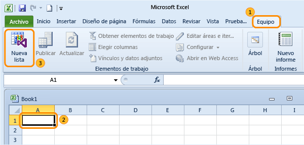 Crear una conexión de lista entre Excel y TFS