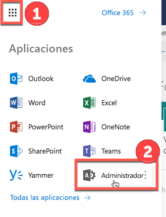 Iniciador de aplicaciones de Office 365