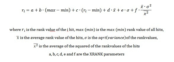 Fórmula del operador XRANK