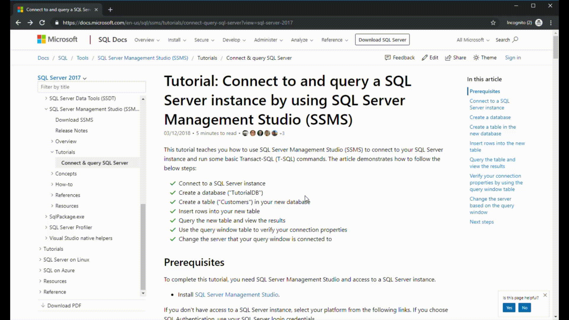 Captura de pantalla que muestra la opción para editar la documentación de SQL