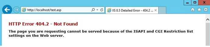Captura de pantalla de la ventana de Internet Explorer en la que se muestra el error H T T P Error 404 punto 2, página de mensaje No encontrado.