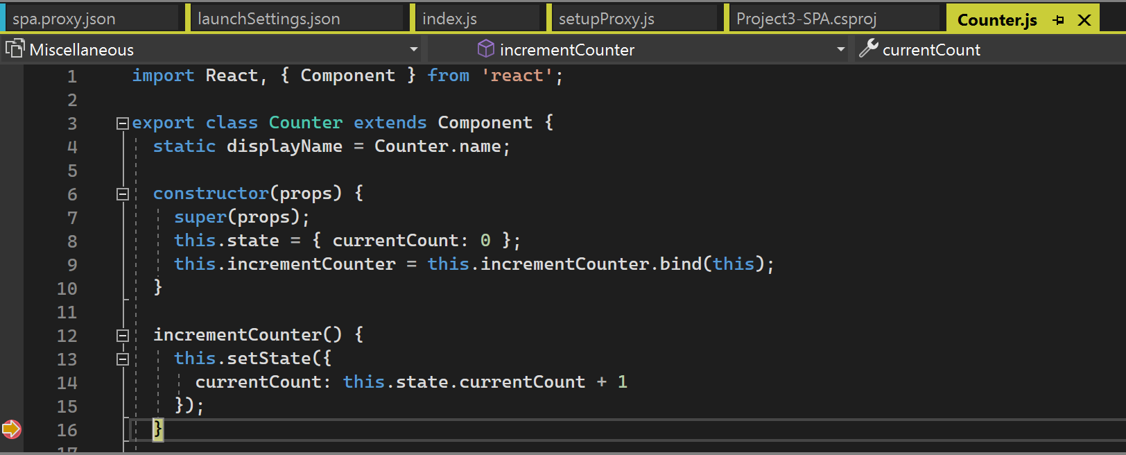 Captura de pantalla que muestra JavaScript del lado cliente de depuración.