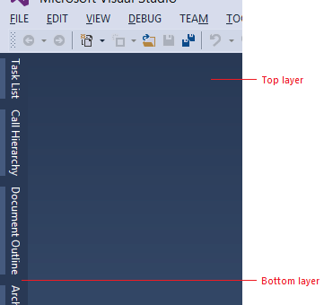 Visual Studio shell background (redline)