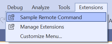 Screenshot showing sample command.