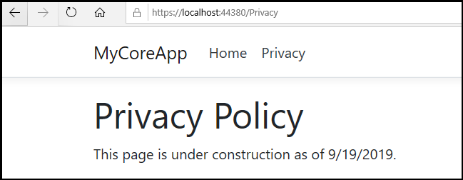 Captura de pantalla en la que se muestra la página Privacidad actualizada con los cambios realizados.