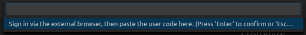 Captura de pantalla que muestra el cuadro de entrada del código de usuario.