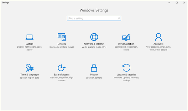 pantalla que muestra la configuración de Windows