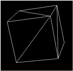 ilustración de un cubo con dos triángulos en cada cara