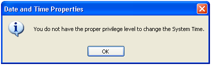 captura de pantalla del mensaje: no tiene privilegios 