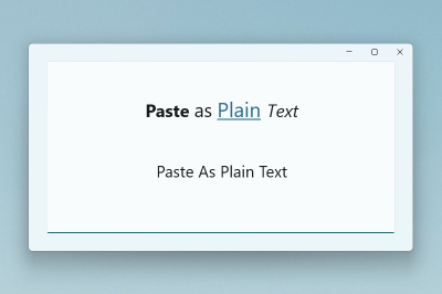 Captura de pantalla de Pegar como texto sin formato