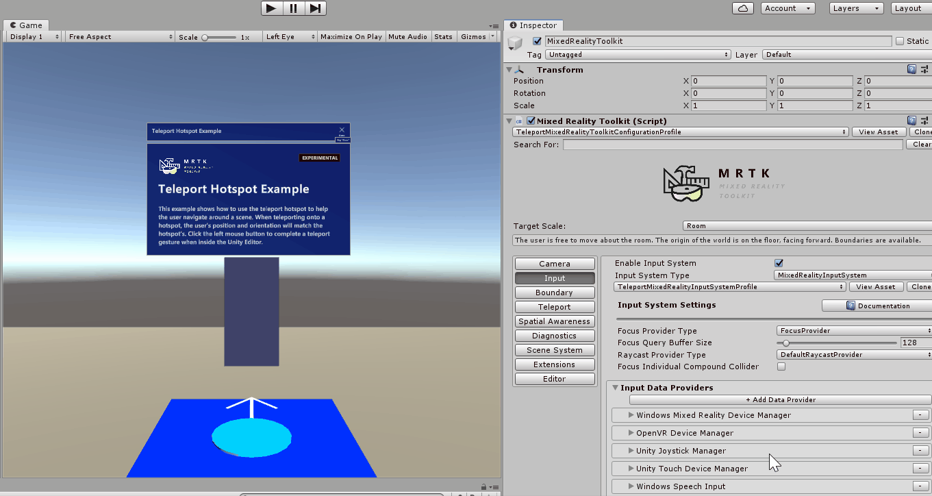 Input Simulation Teleport Settings