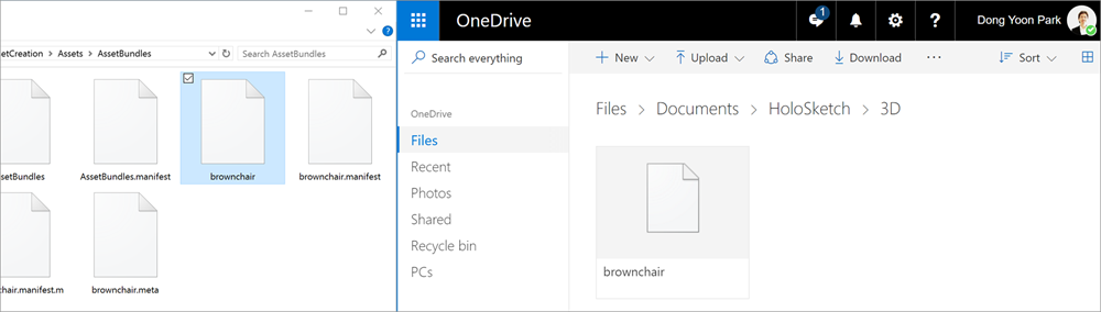 Agregar archivos a la carpeta Files/Documents/HoloSketch/