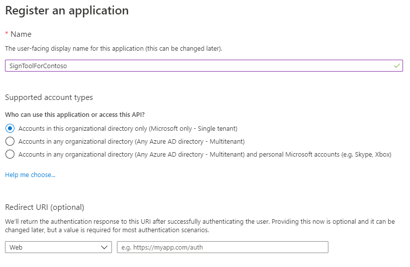 Register an application on Azure