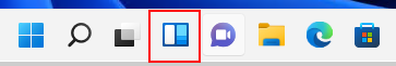 En la barra de tareas de Windows 11, selecciona el icono de widgets para abrir y ver los widgets disponibles.